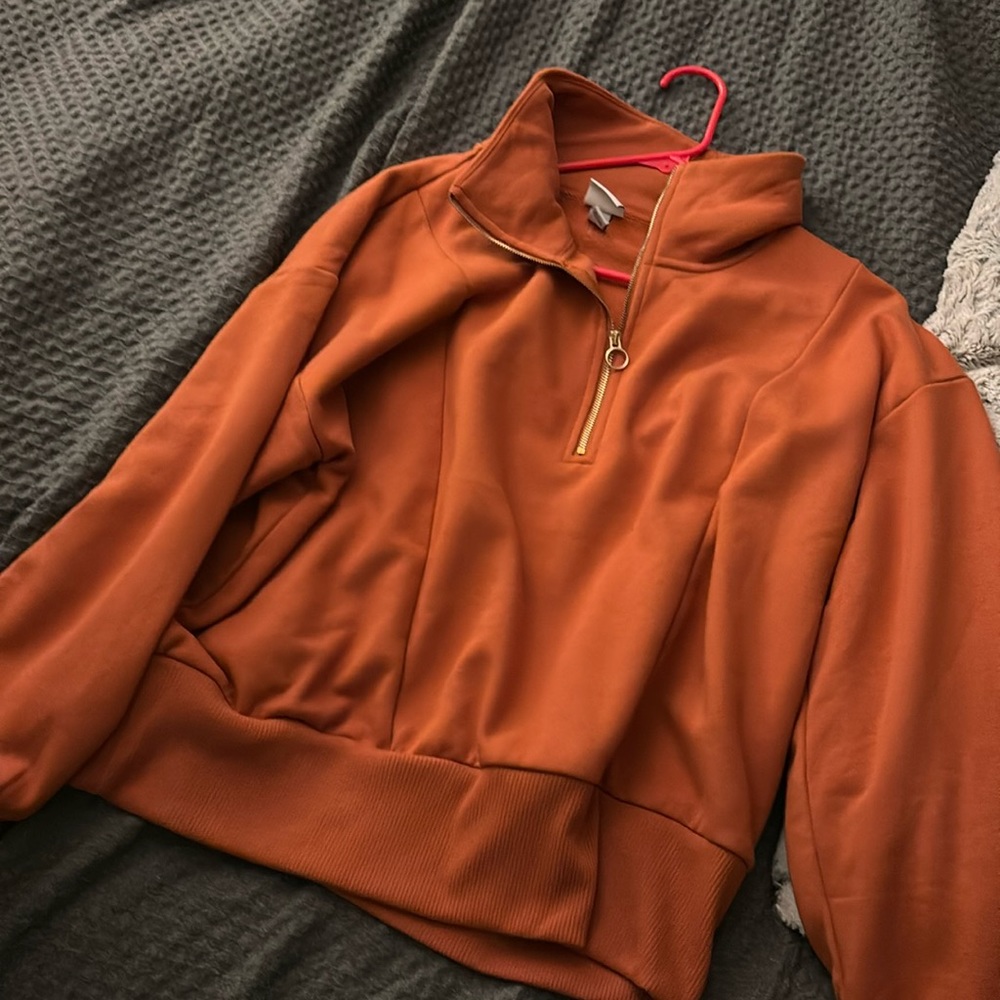 Fall half zip (pumpkin colored)